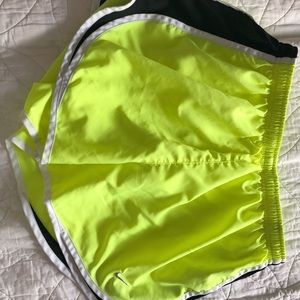 Neon yellow Nike running shorts!!